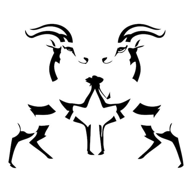 Zwei verliebte antilopen vektorillustration auf weißem hintergrund
