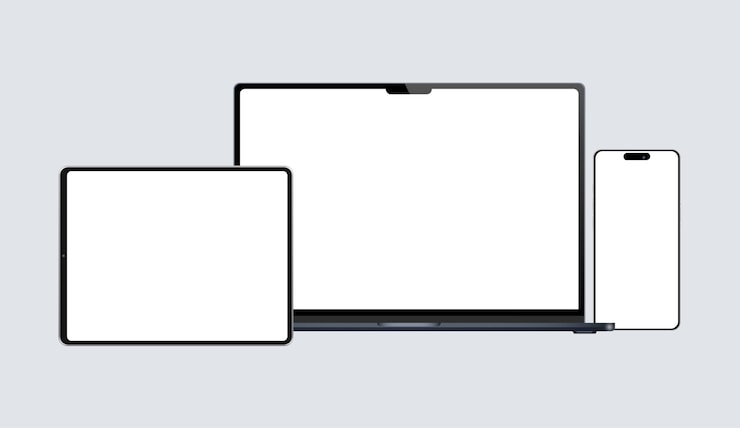 Vektor zwei weiße ipads, von denen das eine sagt, das andere
