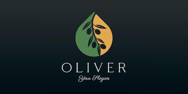 Zweig olivenöl logo vorlage icon design