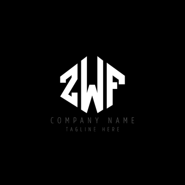 Vektor zwf buchstaben-logo-design mit polygon-form zwf polygon- und würfelform logo-design zwf sechseck-vektor-logos-schablone weiße und schwarze farben zwf monogram geschäfts- und immobilien-logo