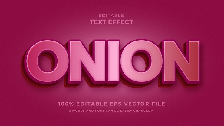 Vektor zwiebel-texteffekt-stil-eps-vorlage