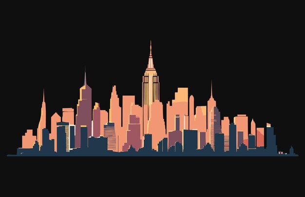 Vektor zwillingstürme in new york city vektor-illustration