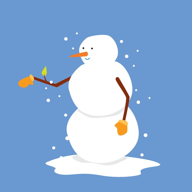 Zwinkernder süßer schneemann blauer hintergrund gut für weihnachtssymbole weihnachten