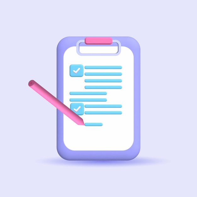 Zwischenablage mit Checkliste ToDo-Checkliste Aufgabenmanagement im Bereich Business Education und Produktivitätskontrolle
