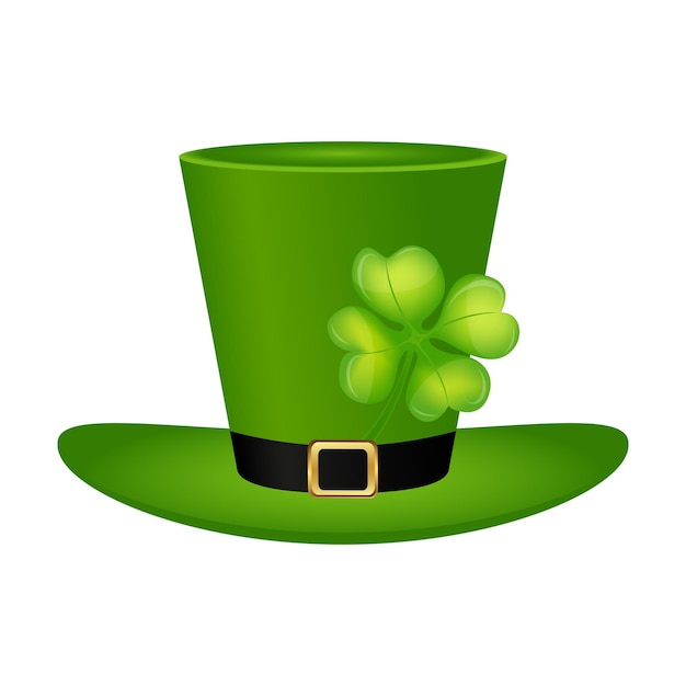 Zylinder-Hut-Leprechaun mit Kleeblatt für St. Patrick