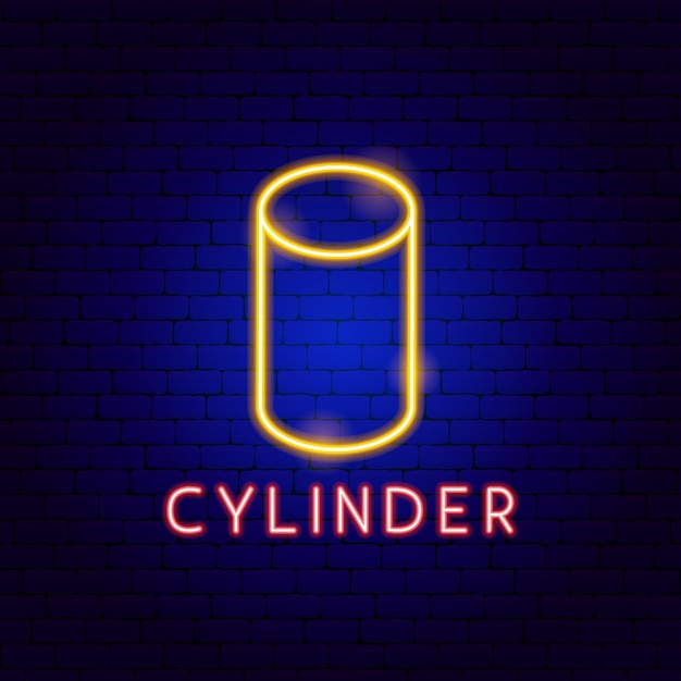 Zylinder-Neon-Label