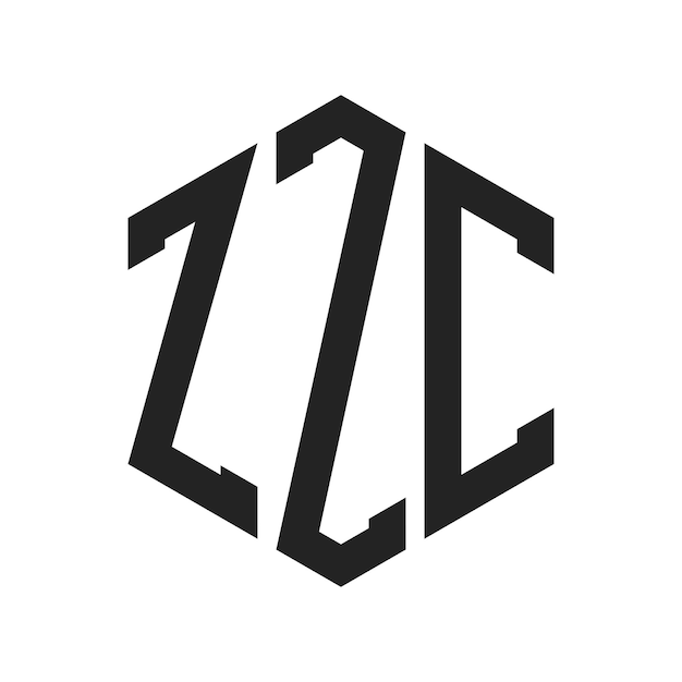 ZZC Logo Design Initial Letter ZZC Monogram Logo mit Hexagonform
