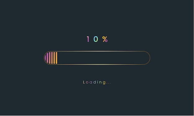 10 percent rainbow downloading bar loading bar banner for user interface colorful futuristic.