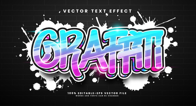 17052301colorful graffiti editable text style effect vector text effect with paint wall concept