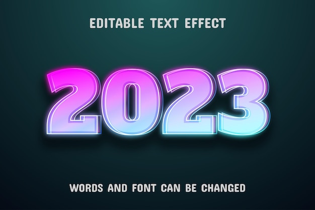 2023 3d gradient style text effect