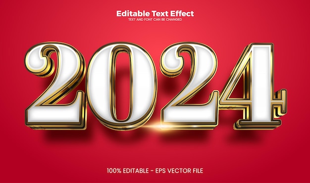 2024 New year editable text effect in modern trend style