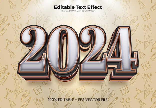 2024 New Year editable text effect in modern trend style