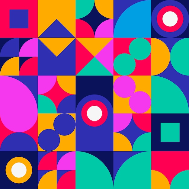 3 geometric design element halftone graphic colorful shapes line vector shapes abstract swiss design bauhaus mural background