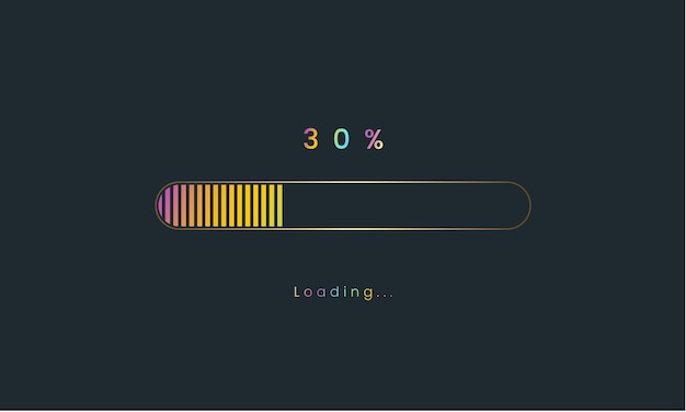 30 percent rainbow downloading bar loading bar banner for user interface colorful futuristic.