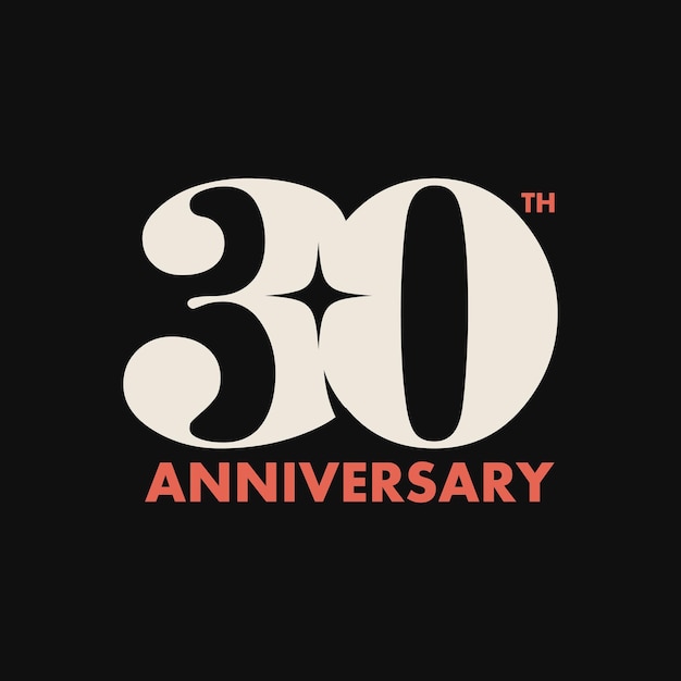 30th anniversary logo with classic typography vector illustration 30 years jubilee wedding