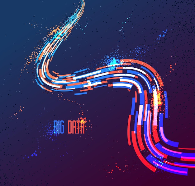 3D abstract dynamic lines in motion vector background, technology or science theme abstraction design element, futuristic template for ads or poster or cover.