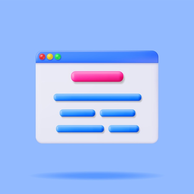 3D Browser Window with Web Page
