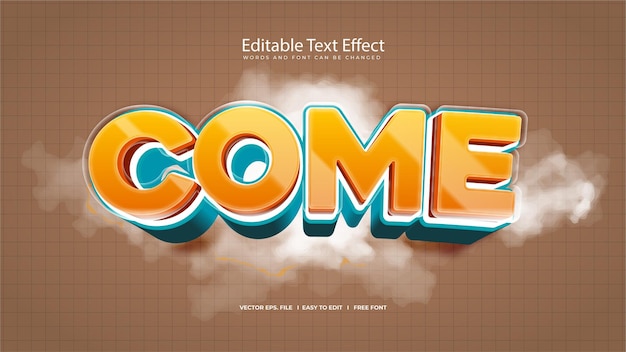 3D COME Text Effect