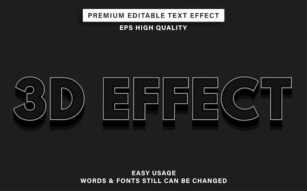 3D dark editable text effect