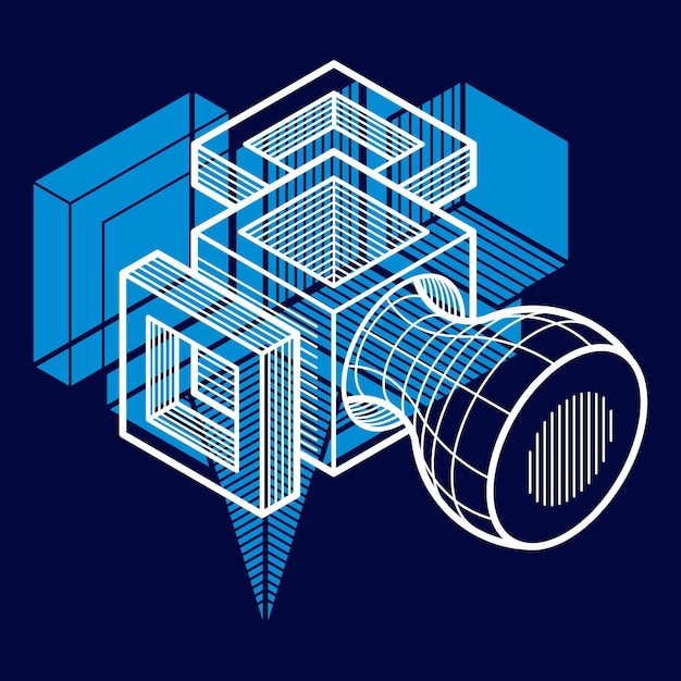 3d design, abstract vector dimensional cube shape.