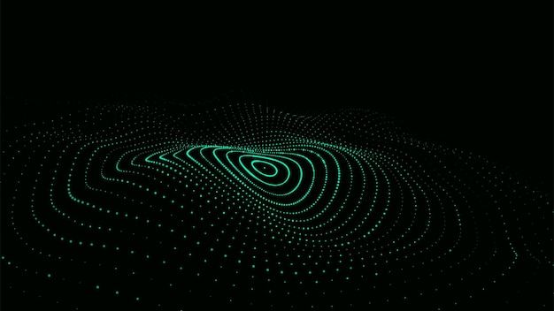 3D digital circular dynamic wave Technology smart wave Seamless flow digital structure Cyber technology background Vector illustration