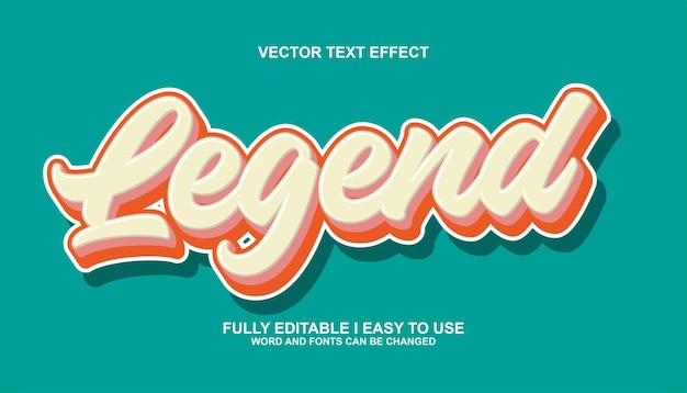 3d editable legend text effect scipt style texxt effect template