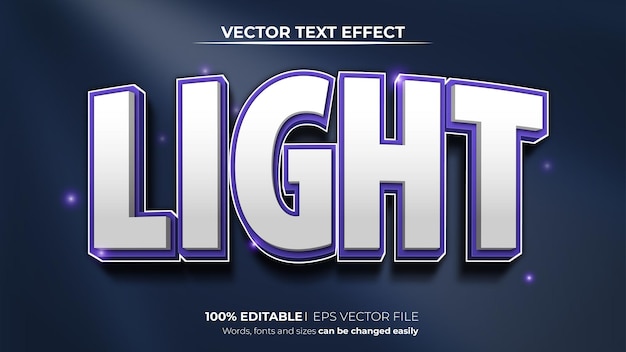 3d editable text effect light text style