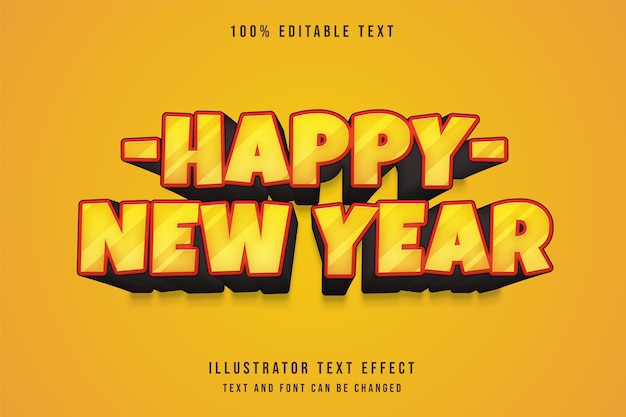 3d editable text effect yellow gradation orange comic text style