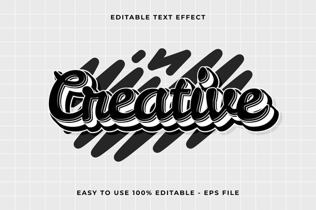 3d editable vector text effect trendy style text effect