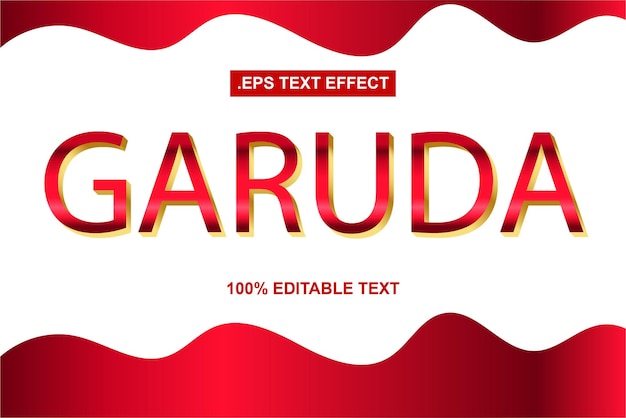 3d editable vector text effect with red and gold color
