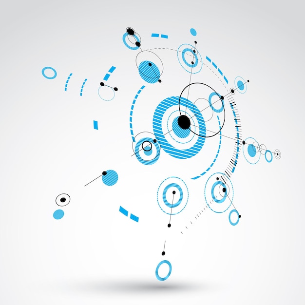 3d engineering technology vector backdrop. Futuristic technical plan in blue color, mechanism. Mechanical scheme, dimensional abstract industrial design can be used as website background.