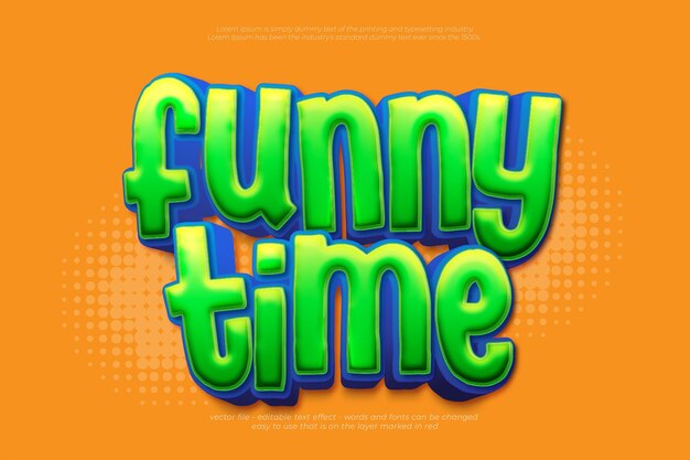 3d font style text funny time editable text effect