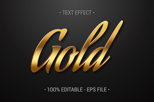 3d gold Nest editable text effect style Premium Vector