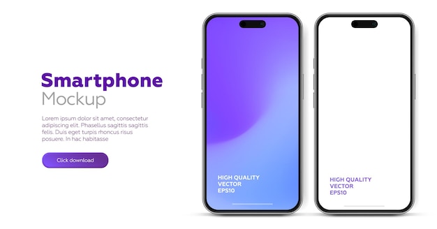 3d high quality smartphone mockup with different angle and isolated background for show mobile app