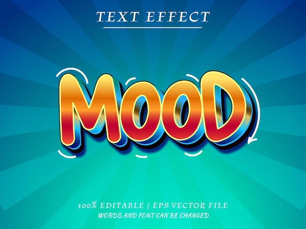 3D Mood Vector text effect Editable Text Mockup