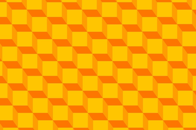 3d orange cube illusion stacks pattern vector illustration