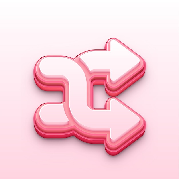3d pink crossing arrows vector icon dynamic navigation design