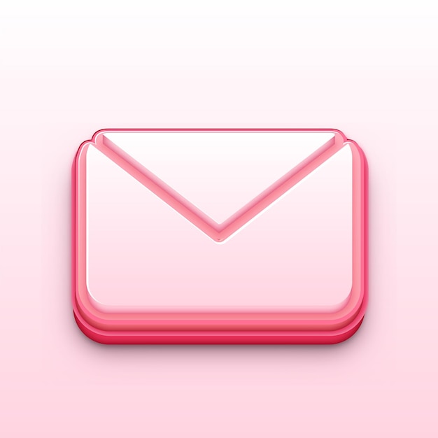 3d pink email vector icon dynamic design for messaging and communication