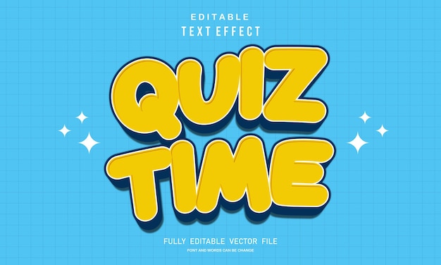 3d quiz time text effect