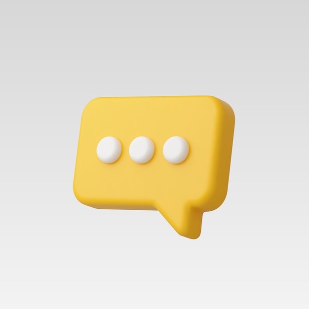 3d realistic chat or message icon vector illustration