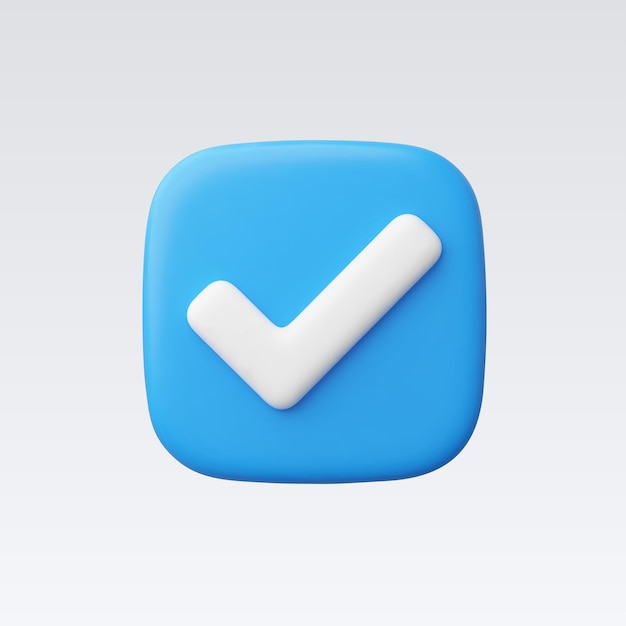 3d Realistic Check mark button vector illustration