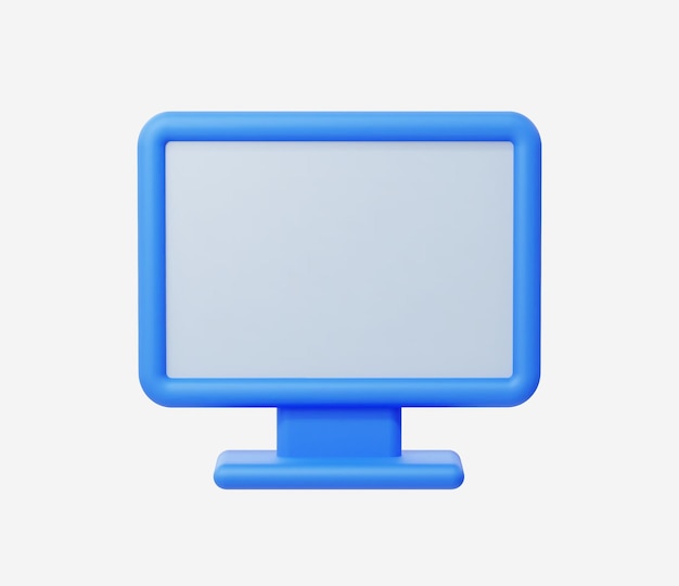 3d Realistic Computer monitor icon vector illustration