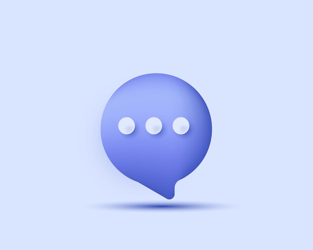 3d realistic speech bubble icon vector isolated on purple background