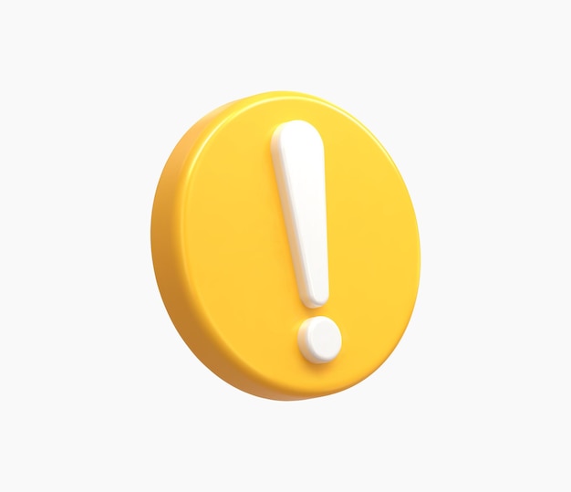 3d realistic yellow warning sign vector illustration.