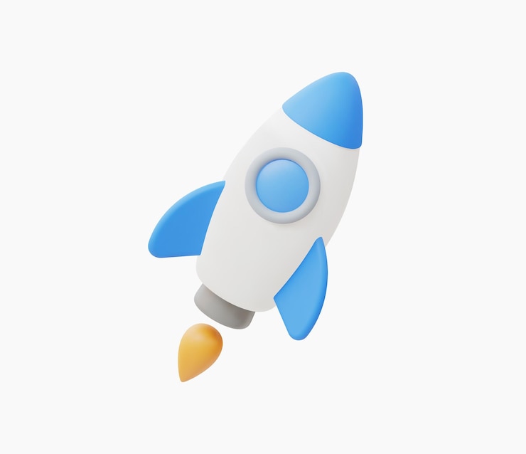 Vektor 3d realistická vektorová ilustrace létající rakety