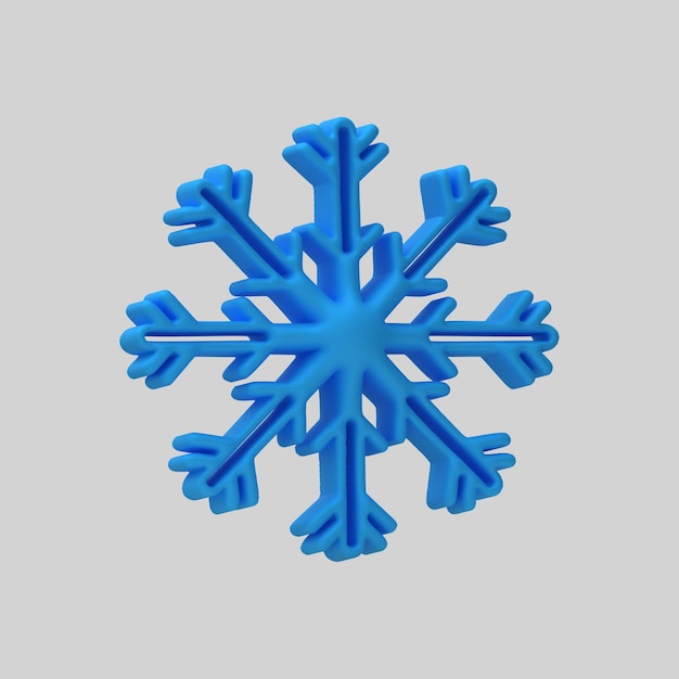 3d render set of snowflakes Meteorology realistic element Vector symbol of cold frost