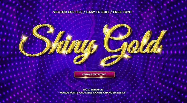 3d rendering shiny gold text effect animation