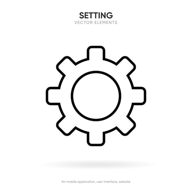 3d setting icon vector tools cog gear sign isolated on white background help options account