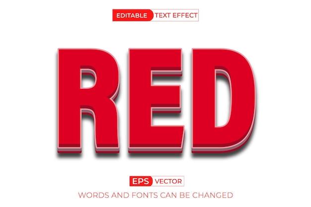 3D style editable text effect vector illustration