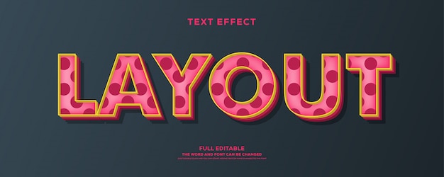 3d style sweet text effect with dotted design